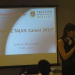 Carol Tan gives an image talk during Career 2012 event at Treston International College