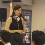 Carol Tan gives an image talk during Career 2012 event at Treston International College